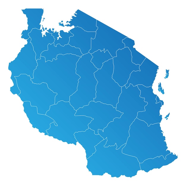 Distrito de Tanzania Mapa de las tierras del país