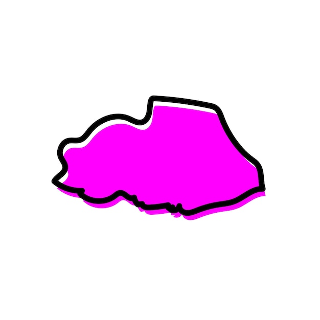 Distritos de sabana de la ilustración del mapa vectorial de Mauricio