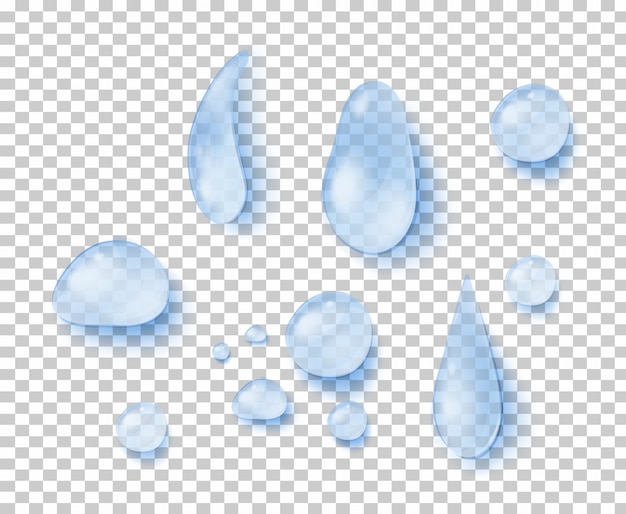 Diversas formas de agua gotas ilustración