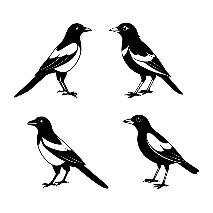 Vector diversas siluetas de pájaros conjunto vectorial ideal para diseños gráficos y de logotipos