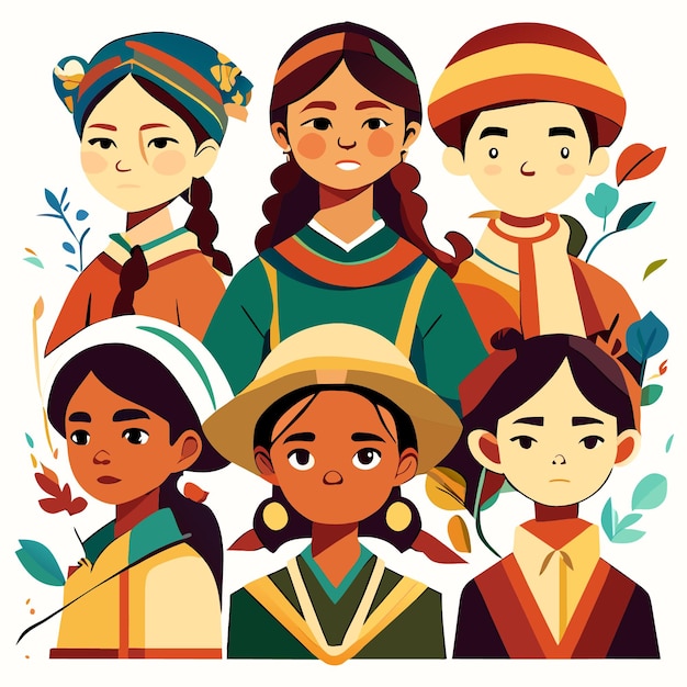 Diversidad étnica expresada a través de la ilustración vectorial