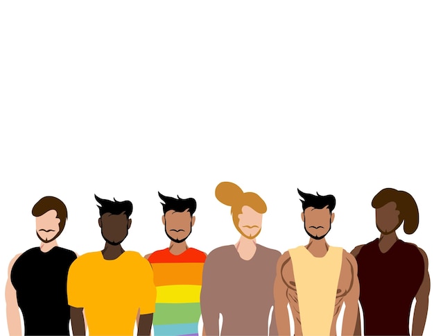 Vector diversidad de personas con diferente piel, cara y cuerpo para eventos de diversidad de población.