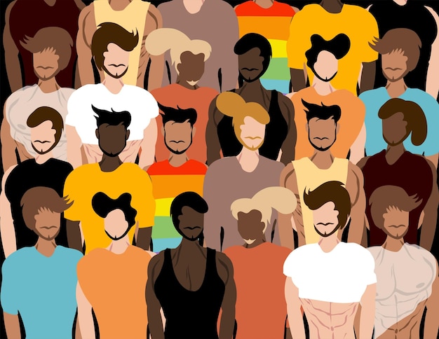 Diversidad de personas con diferente piel, cara y cuerpo para eventos de diversidad de población.