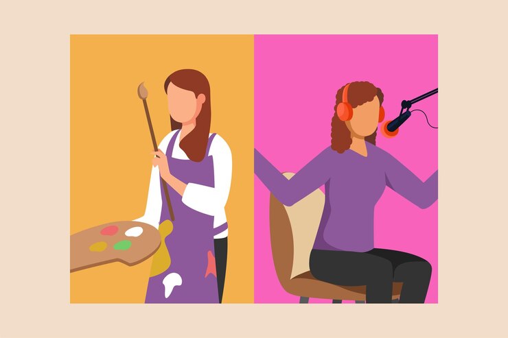 Vector diversidad de trabajo diversidad en concepto de collage ilustración de vector gráfico plano coloreado aislado
