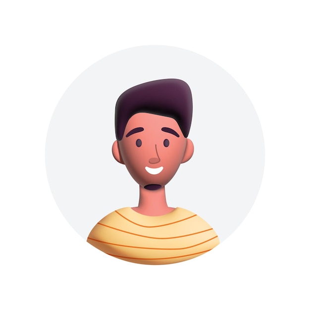 Diversidad de vectores 3d Diseño de icono de avatar de hombre joven