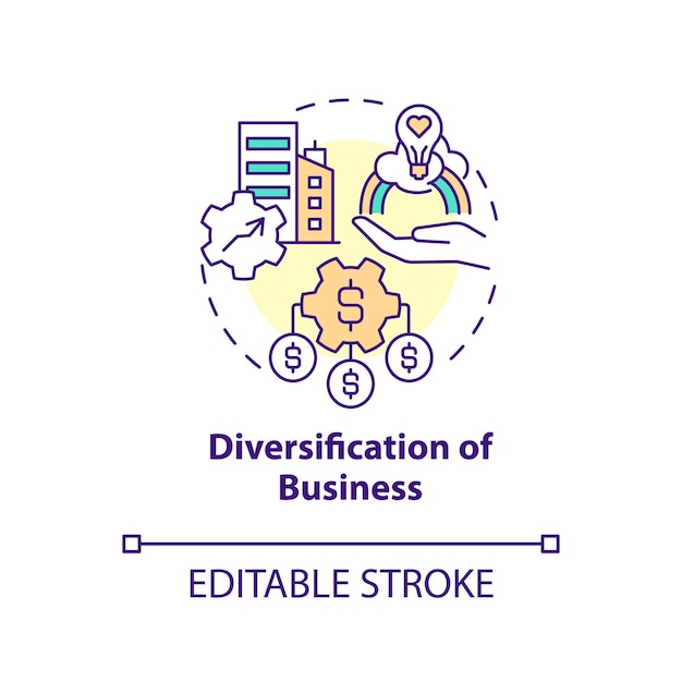 Diversificación del icono del concepto de negocio