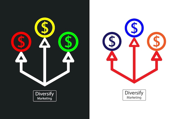 Diversificar el vector de iconos de la colección de marketing para aplicaciones e interfaz de usuario