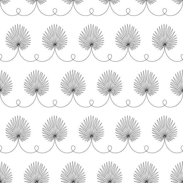 Diversión hoja de palma rayas horizontales vector de patrones sin fisuras hojas tropicales fondo botánico plano