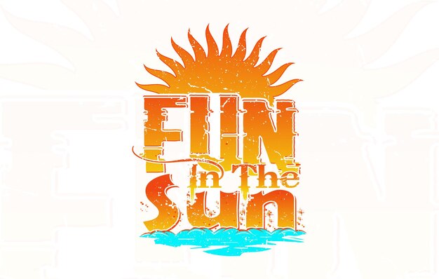 Diversión en el sol de verano ilustraciones impresas de camisetas