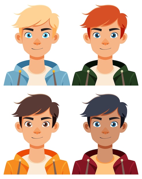 Diversos personajes masculinos de dibujos animados