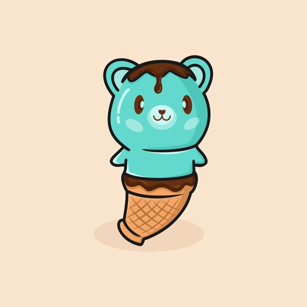 Divertida inspiración vectorial del logotipo de helado