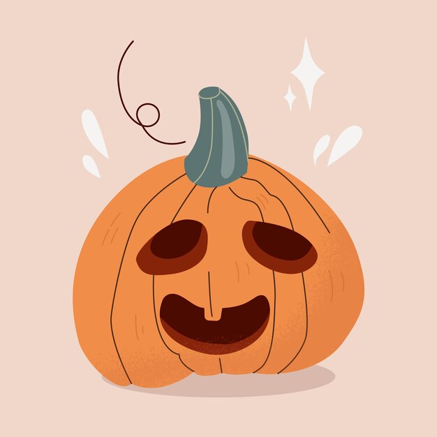 Vector divertida y linda ilustración de calabaza de feliz halloween