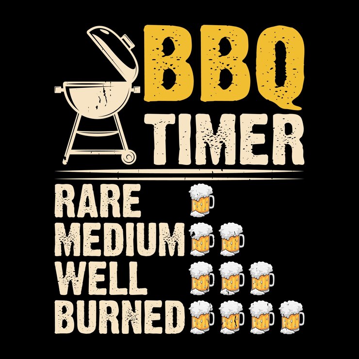 Vector divertido barbacoa amante fumador parrilla barbacoa retro vintage barbacoa chef diseño de camiseta