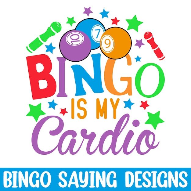 Divertido bingo diciendo svg diseño feliz bingo jugador diseños