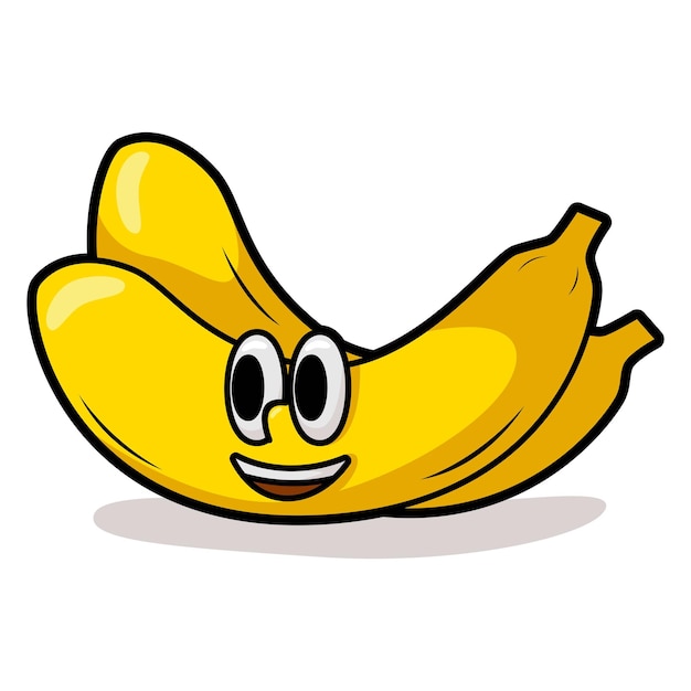 Divertido dibujo animado de frutas con una expresión linda