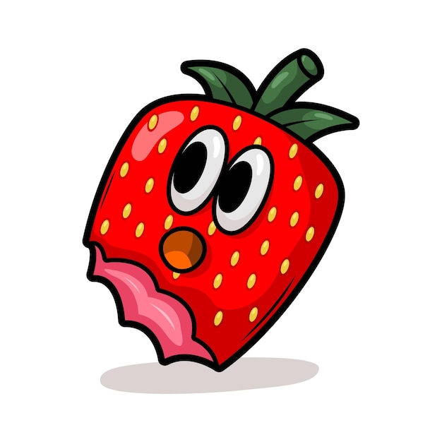 Divertido dibujo animado de frutas con una expresión linda