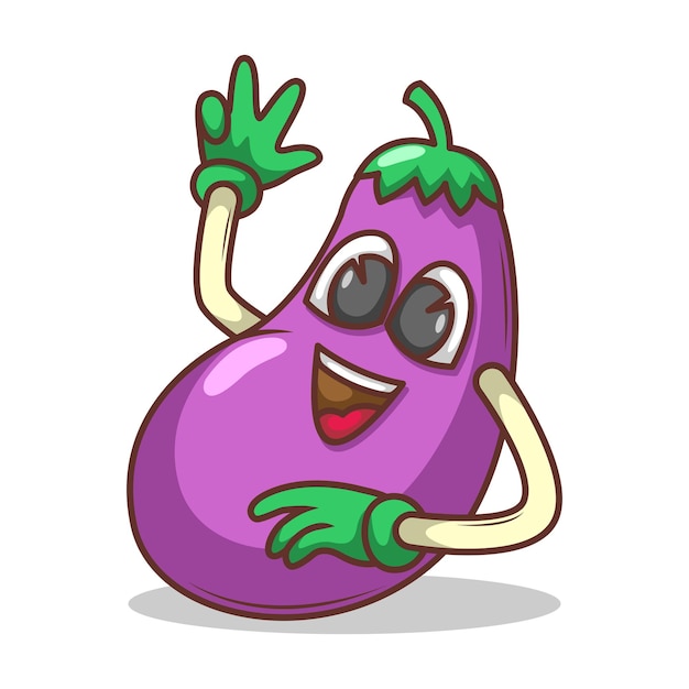Divertido dibujo animado de frutas con una expresión linda