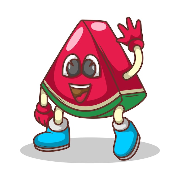 Divertido dibujo animado de frutas con una expresión linda
