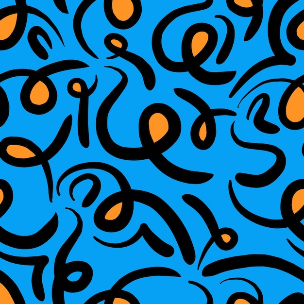 Divertido dibujo de líneas coloridas patrón sin costuras fondo artístico de estilo minimalista creativo