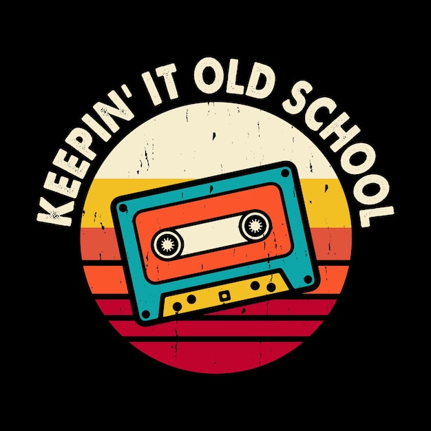 Vector divertido diseño de camisetas de música vintage de la vieja escuela de hip hop retro