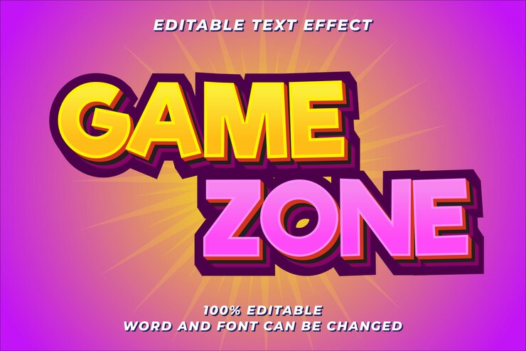 Vector divertido efecto de estilo de texto del juego