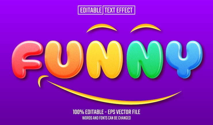 Vector divertido efecto de texto editable