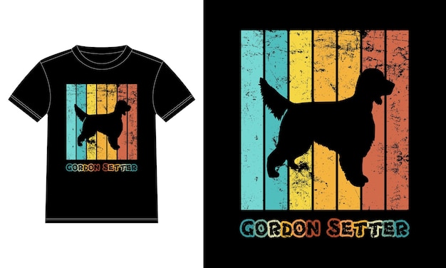 Divertido Gordon Setter Vintage Retro Sunset Silhouette Regalos Amante de perros Dueño de perro Camiseta esencial