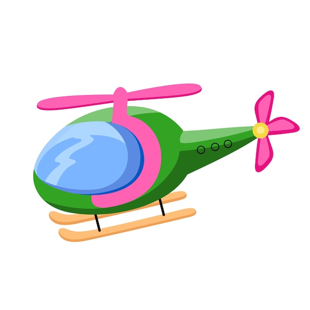 Vector divertido helicóptero de juguete colorido ilustración vectorial para niños