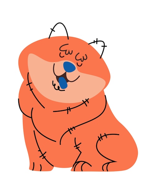 divertido, lindo, perro, vector, ilustración