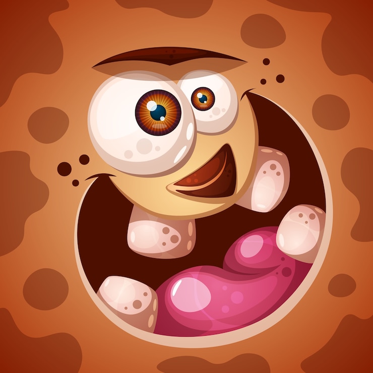 Vector divertido, lindo personaje monstruo loco. víspera de todos los santos.