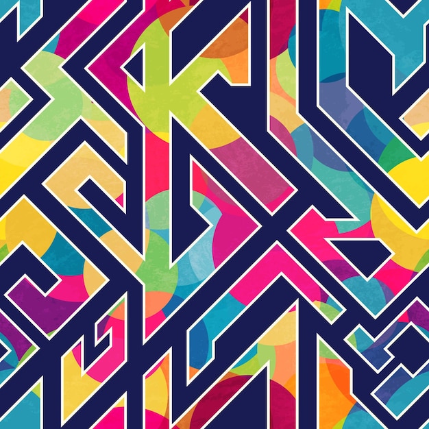 Divertido patrón geométrico de colores sin costuras