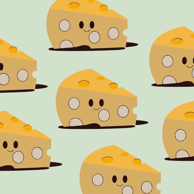 Divertido patrón de queso de dibujos animados para diseños creativos