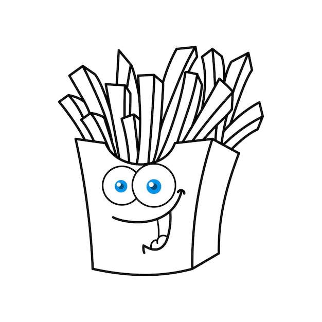 Vector divertido personaje de dibujos animados de papas fritas