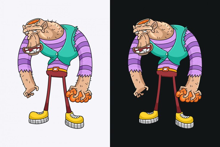 Vector divertido personaje de gorila