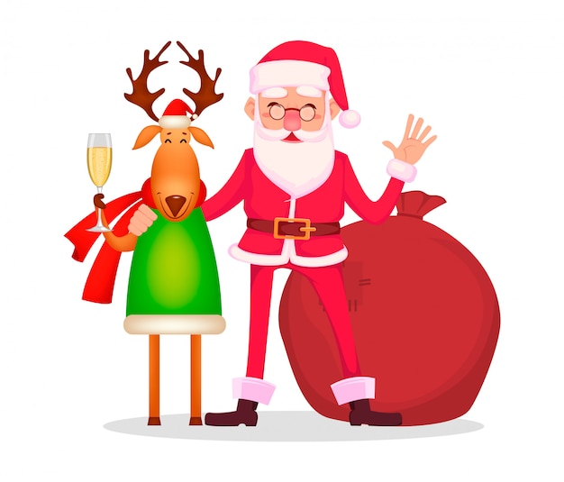 Divertido personaje de Santa Claus en gafas