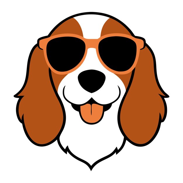 El divertido Springer Spaniel inglés es el arte vectorial de la cabeza del perro.