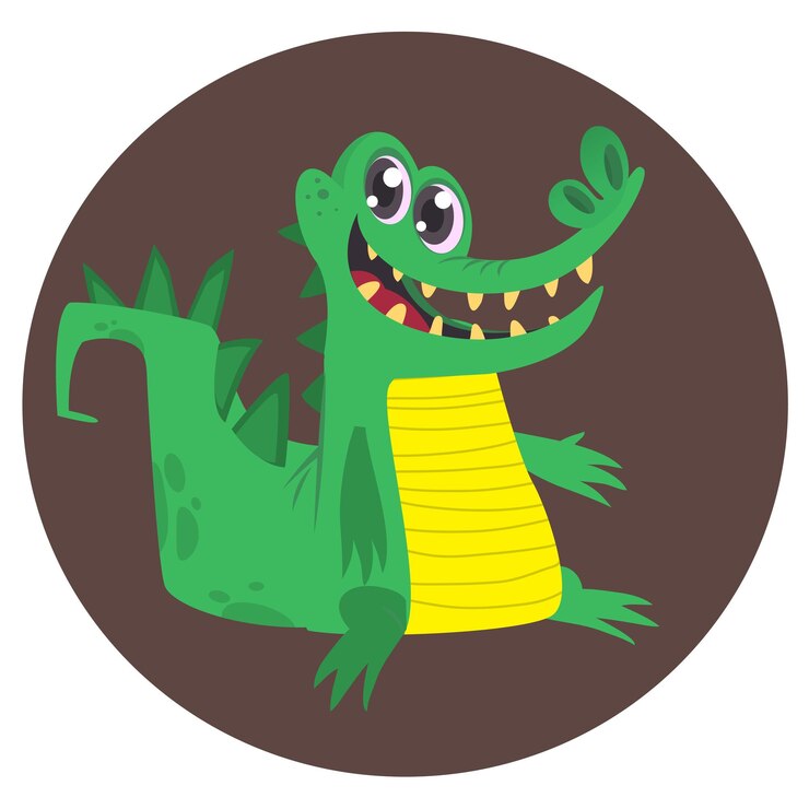 Vector divertidos dibujos animados de cocodrilo verde de pie ilustración vectorial del diseño de personajes de cocodrilo divertidos dibujos animados de cocodrilo verde de pie ilustración vectorial del diseño de personajes de cocodrilo