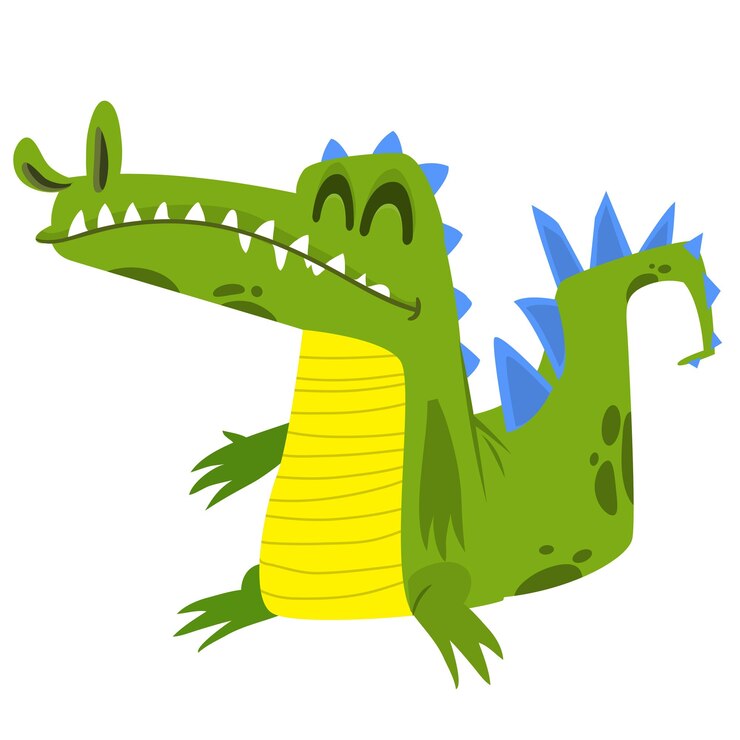 Vector divertidos dibujos animados de cocodrilo verde de pie ilustración vectorial del diseño de personajes de cocodrilo divertidos dibujos animados de cocodrilo verde de pie ilustración vectorial del diseño de personajes de cocodrilo