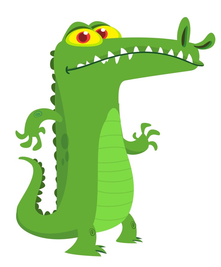 Vector divertidos dibujos animados de cocodrilo verde de pie ilustración vectorial del diseño de personajes de cocodrilo divertidos dibujos animados de cocodrilo verde de pie ilustración vectorial del diseño de personajes de cocodrilo