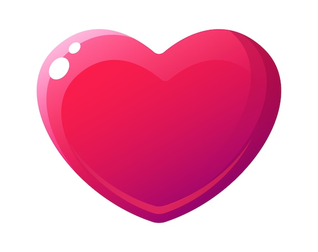 Divertidos dibujos animados corazón plano icono 3d rosa emoji