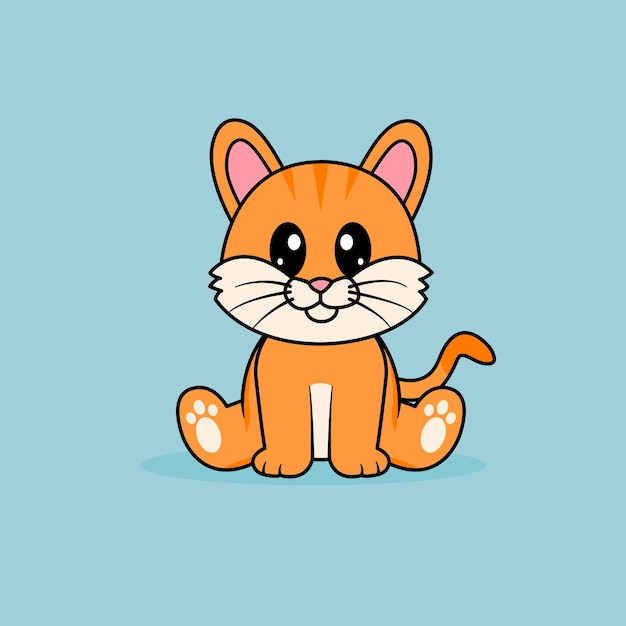 Divertidos dibujos animados gatos lindo gato naranja diseño vectorial