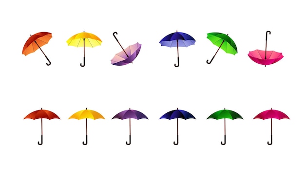 divertidos paraguas individuales en diferentes colores