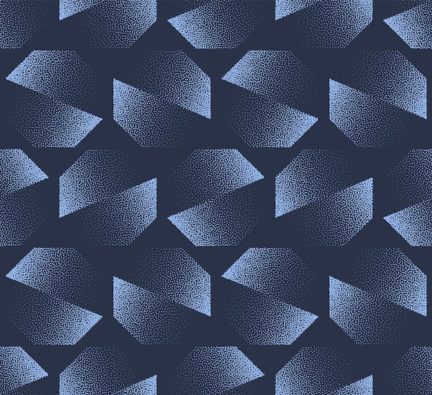 Dividir Octágonos Azul Patrones Sin Fisuras Moda Vector Fondo Abstracto Punteado