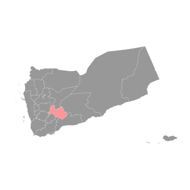 División administrativa de la gobernación de Al Bayda del país de Yemen Ilustración vectorial