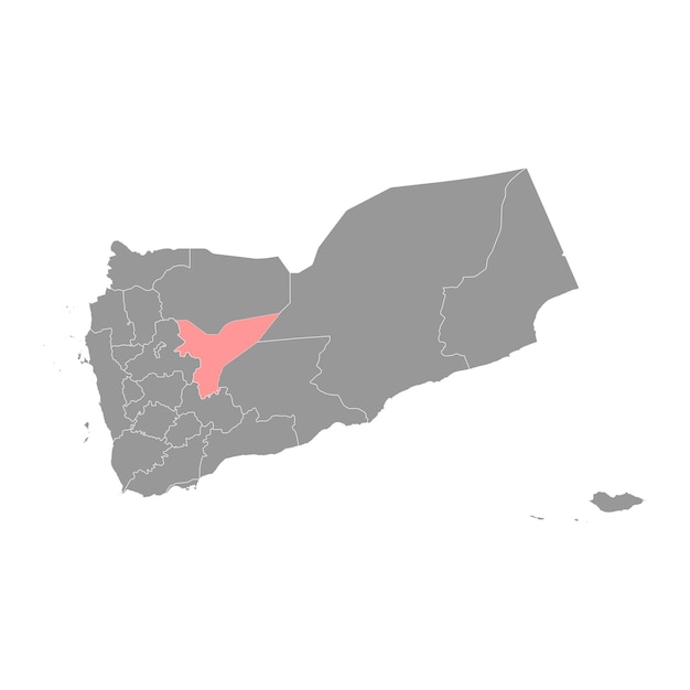 División administrativa de la gobernación de Marib del país de Yemen Ilustración vectorial