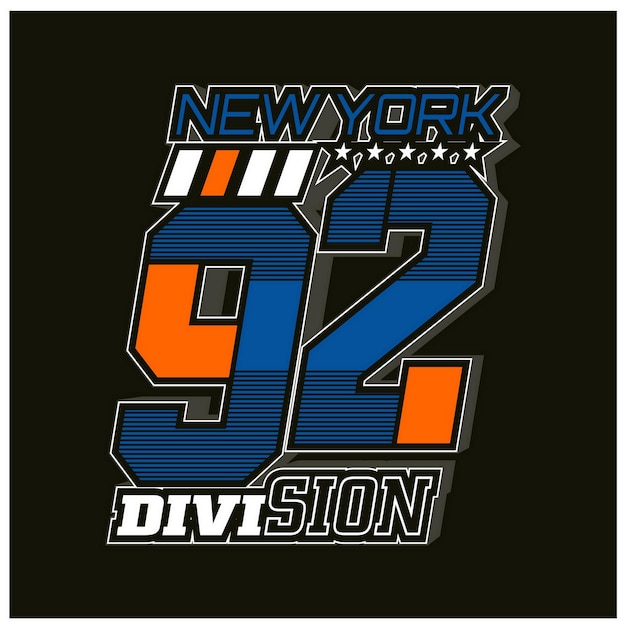 División de nueva york Diseño de tipografía vintage en ropa de camiseta de ilustración vectorial y otros usos