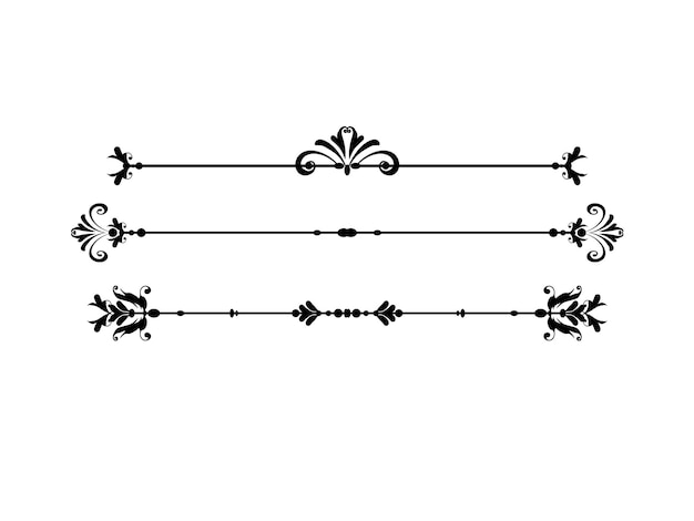 divisor borde gótico ornamental serie de dedos dibujados retro vintage enmarcamiento vectorial y recto d