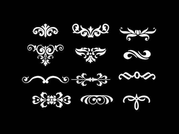 divisor borde gótico ornamental serie de dedos dibujados retro vintage enmarcamiento vectorial y recto