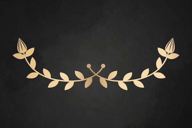 Divisor de laurel dorado vector de estilo vintage botánico