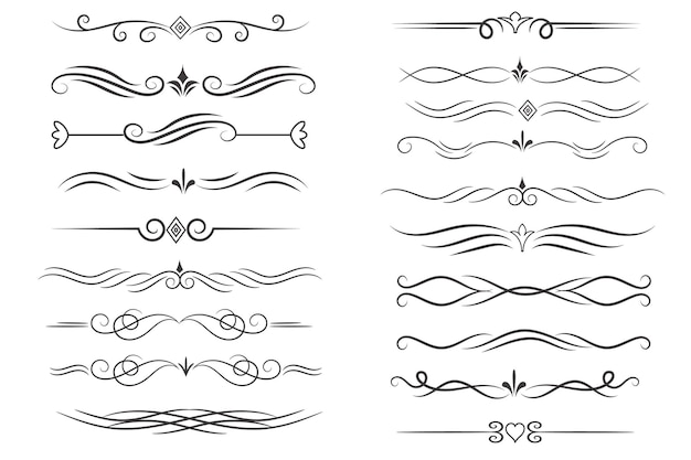 Vector divisor de páginas y elementos de diseño conjunto de varios divisores negros simples diseño de divisores variados